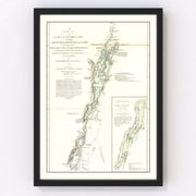 Lake Champlain Vintage Map 1776