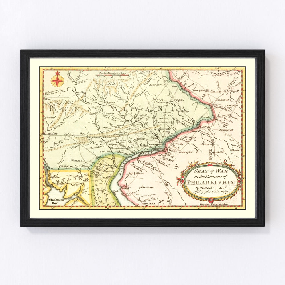 Philadelphia Vintage Map 1777