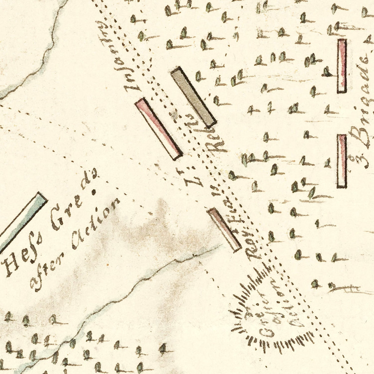 Restored historic details from the 1778 region map of County, New Jersey