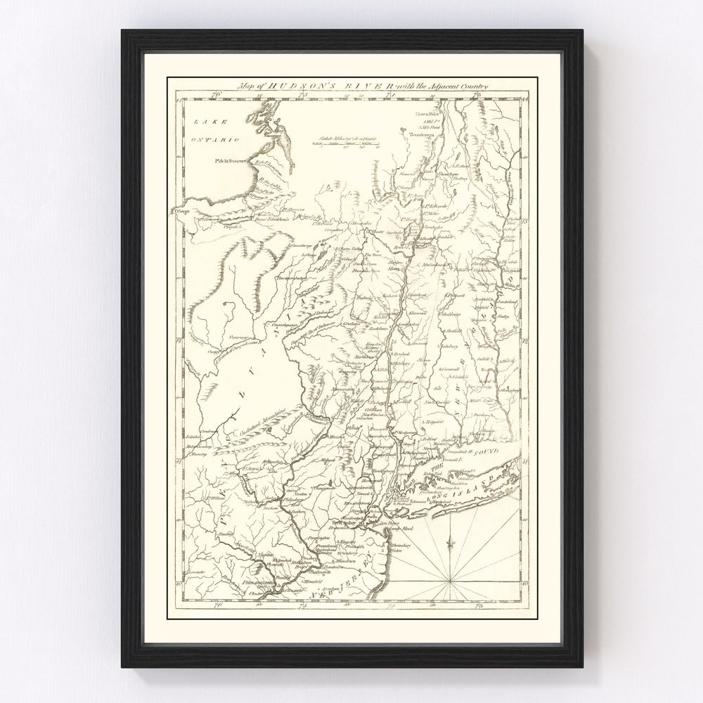 Hudson River Vintage Map 1778