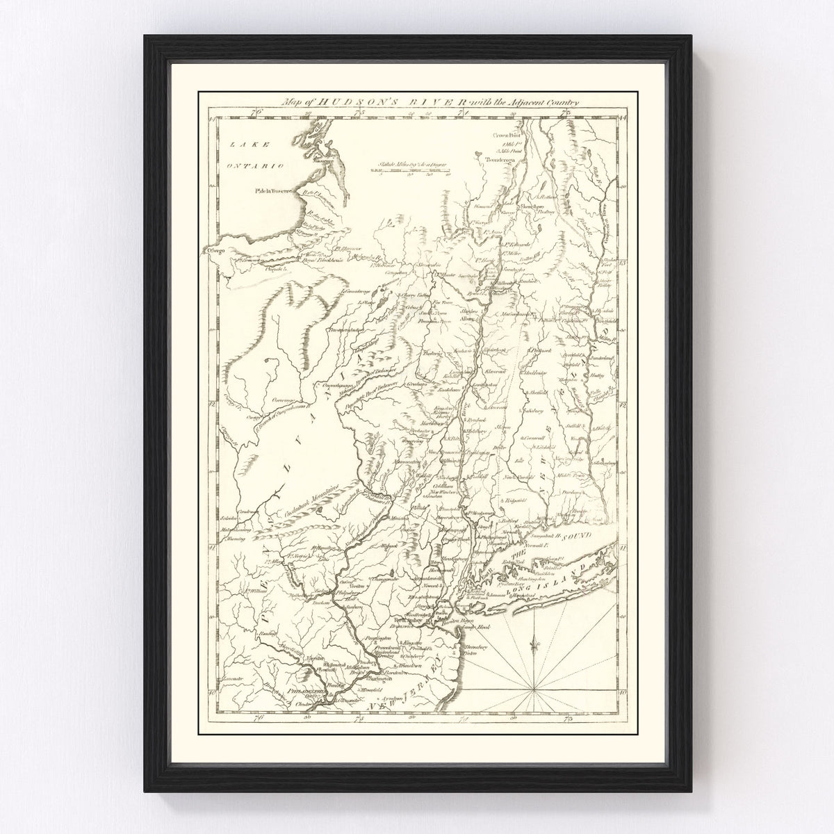 Hudson River Vintage Map 1778