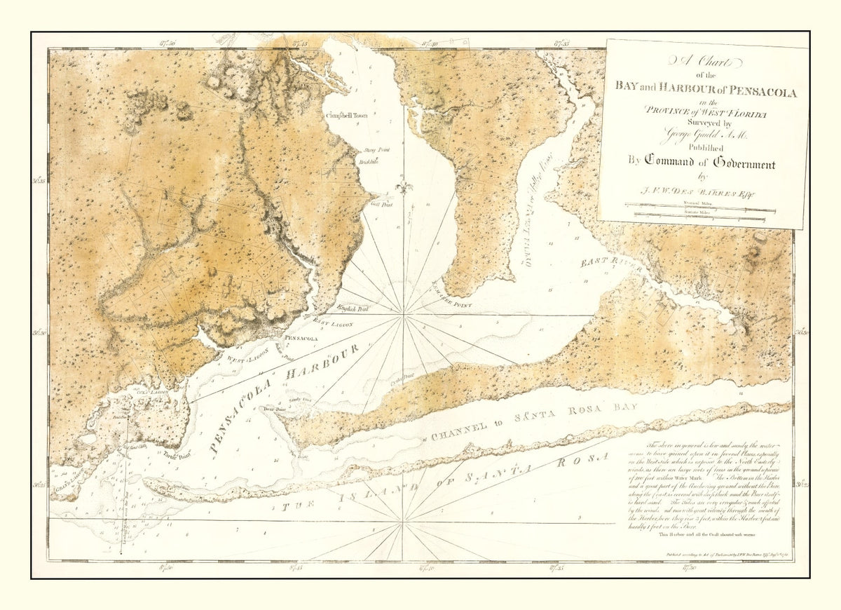 Preview of Vintage Pensacola Harbor, FL Map 1780