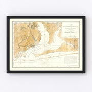 Pensacola Harbor Vintage Map 1780