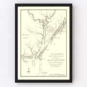Cape Fear River Vintage Map 1781