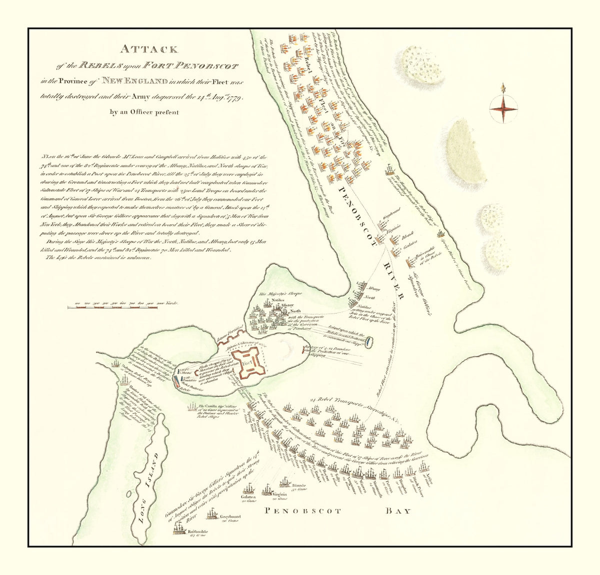 Preview of Vintage Fort Penobscot Map 1785