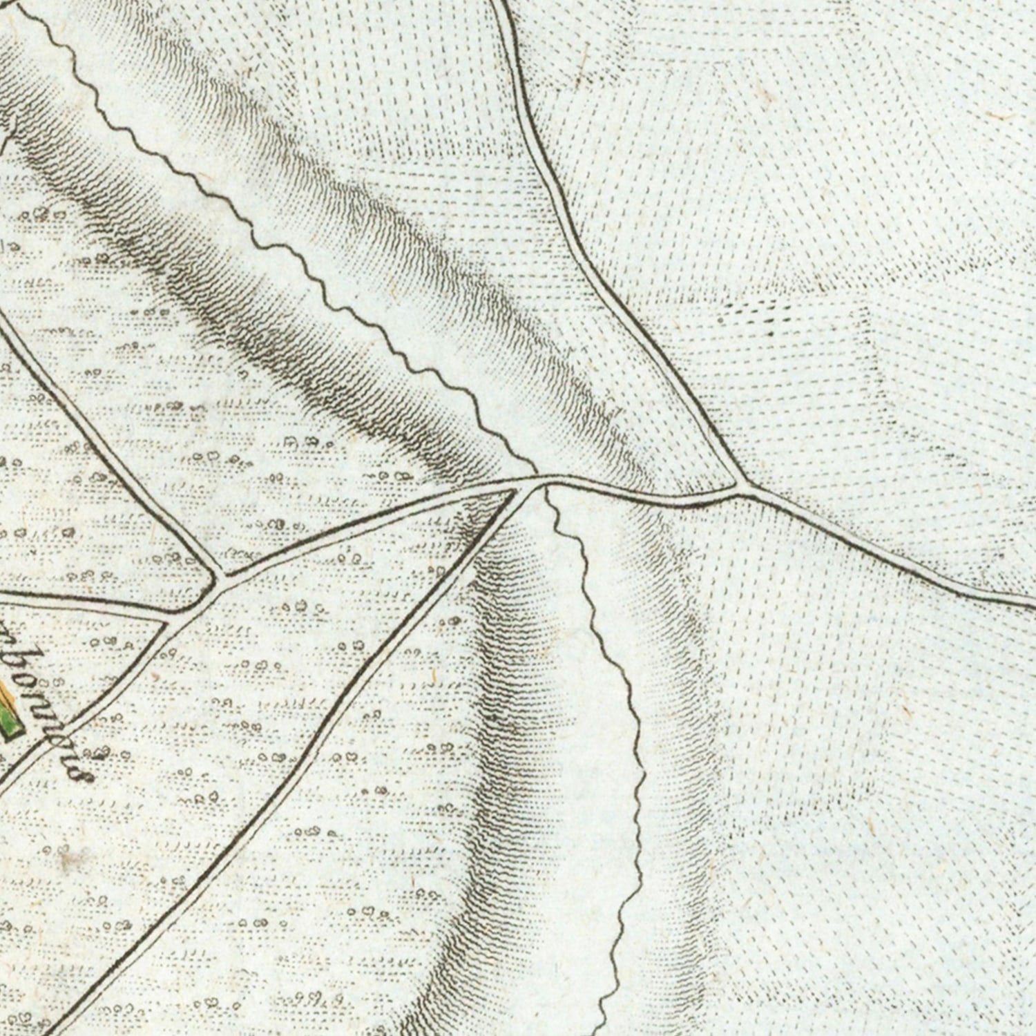 Restored historic details from the 1787 region map of Yorktown, Virginia