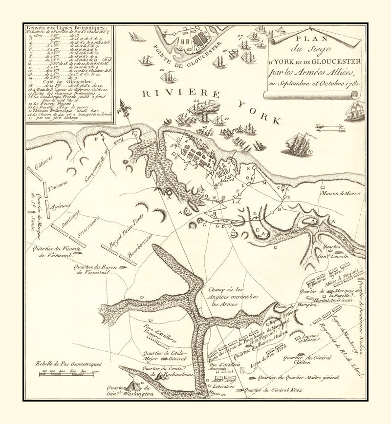 Size comparison using Vintage Siege of Gloucester Map 1787
