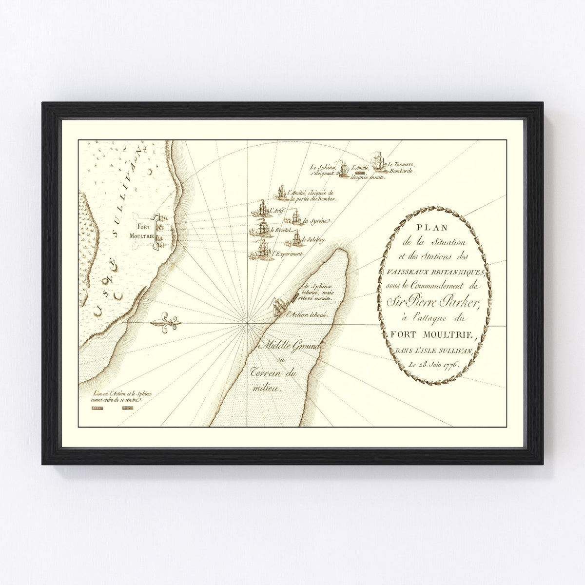 Sullivan's Island Vintage Map 1787