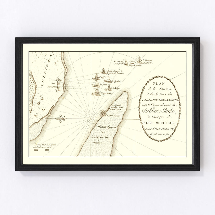 Sullivan's Island Vintage Map 1787