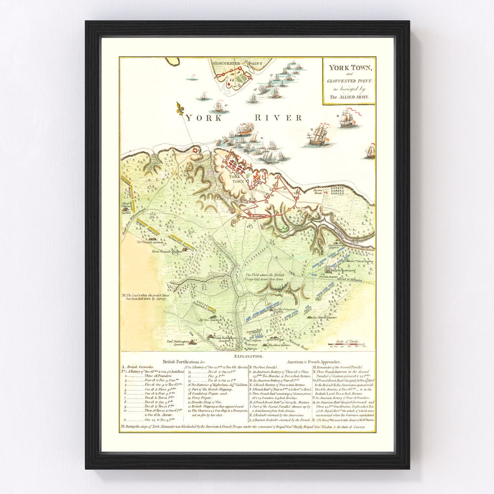 Yorktown Vintage Map 1788