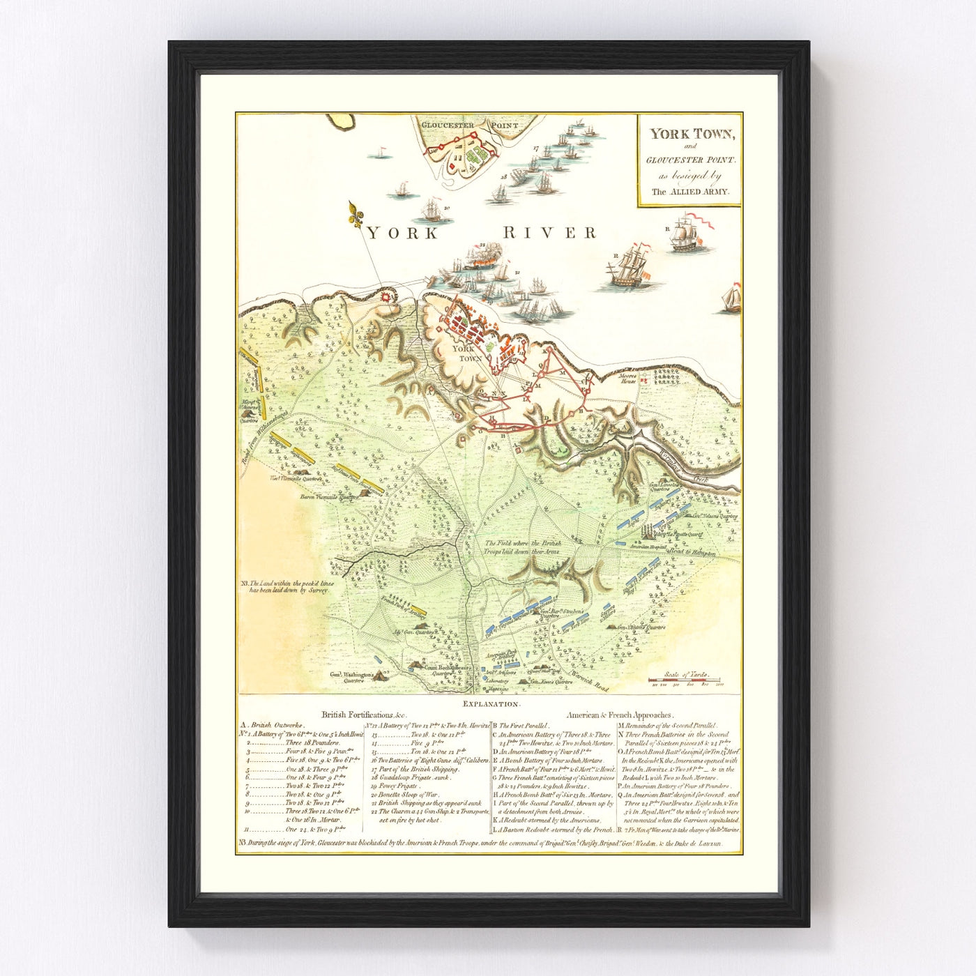 Yorktown Vintage Map 1788