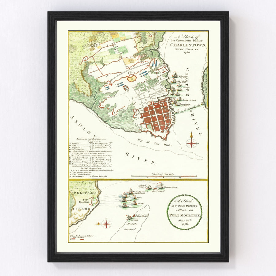 Fort Moultrie Vintage Map 1788