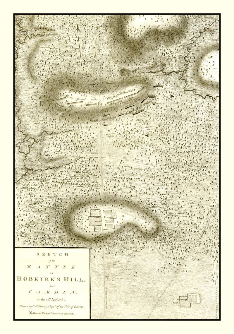 Size comparison using Vintage Battle of Hobkirks Hill Map 1794