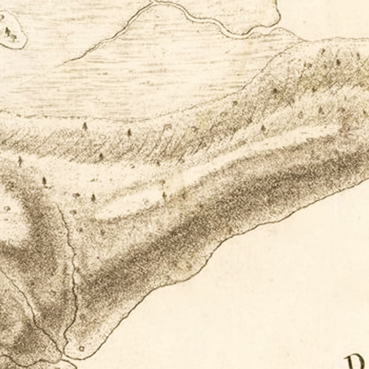 Restored historic details from the 1794 region map of County, New York