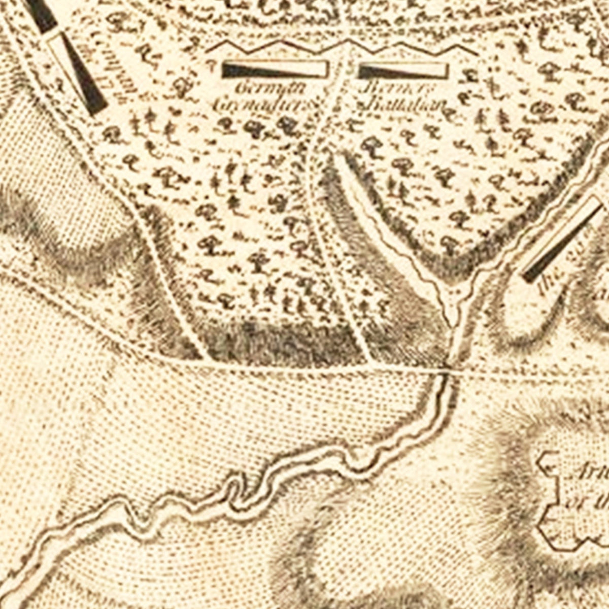 Restored historic details from the 1794 region map of County, New York