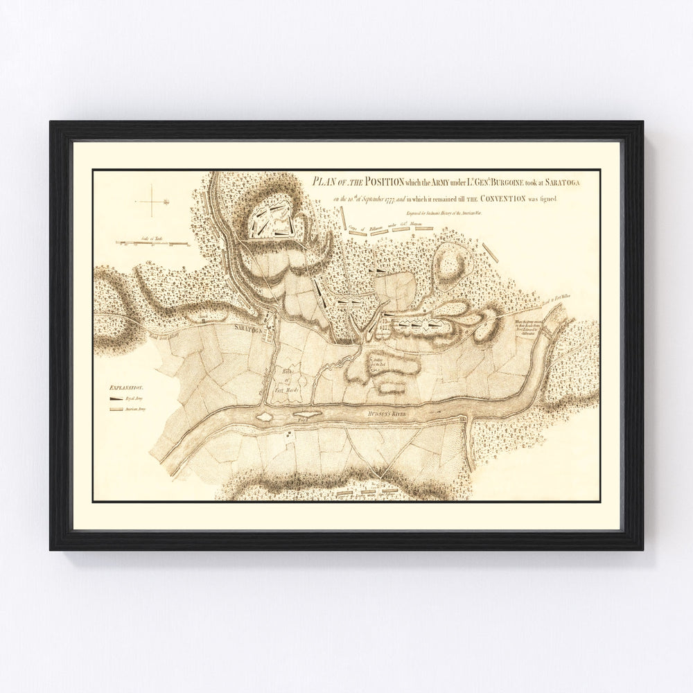 Saratoga Vintage Map 1794