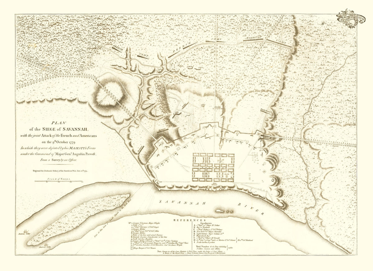 Preview of Vintage Siege of Savannah Map 1794