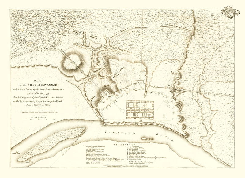 Size comparison using Vintage Siege of Savannah Map 1794