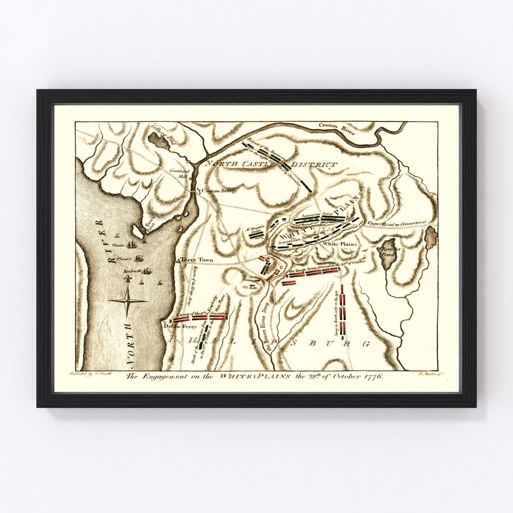 White Plains Vintage Map 1796