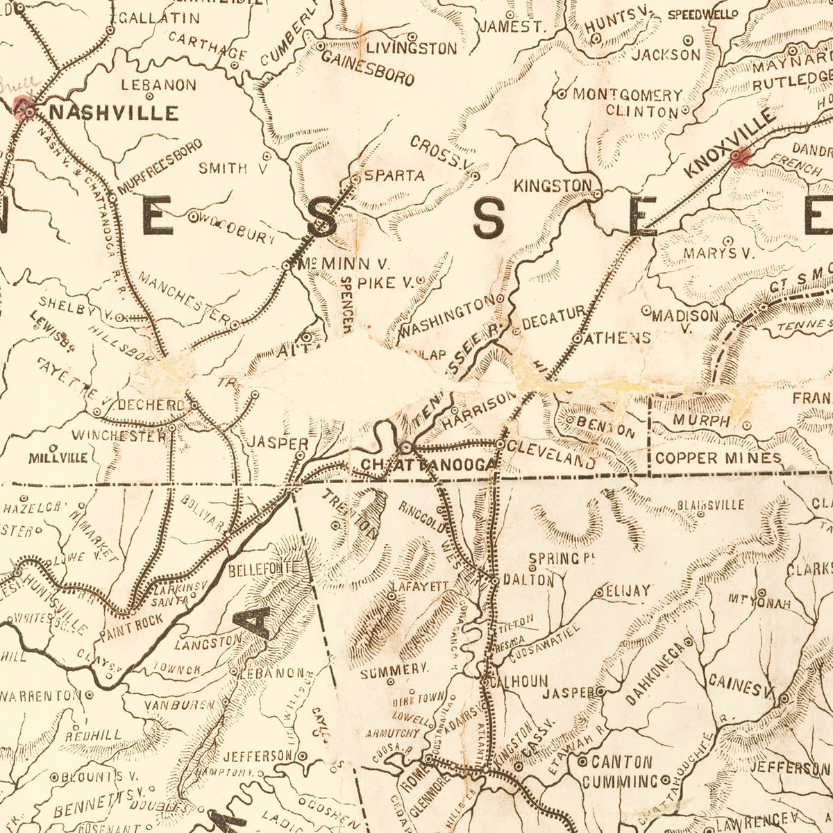 Restored historic details from the 1861 region map of County