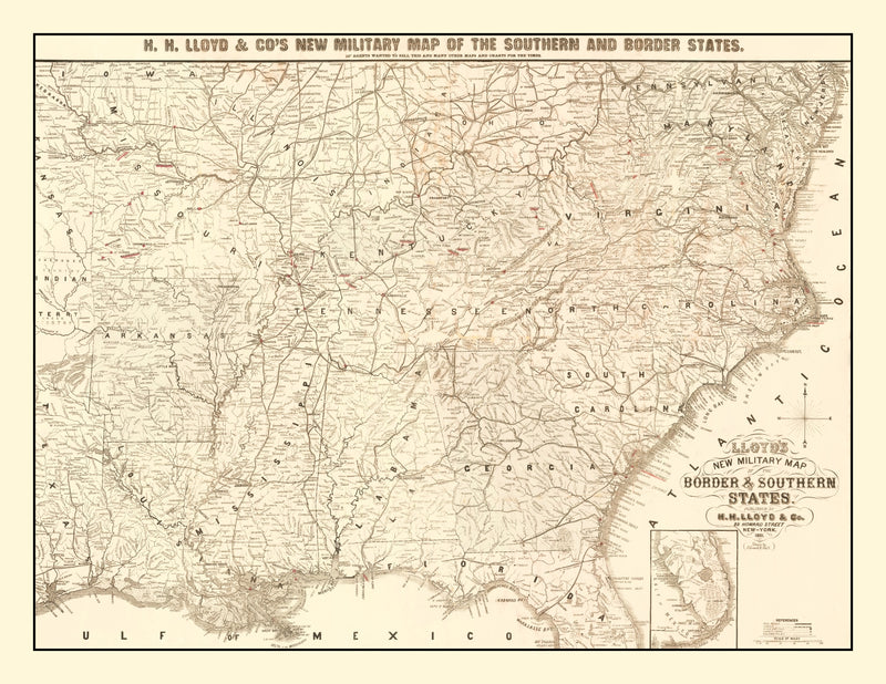 Size comparison using Vintage Military Map of the Southern United States 1861