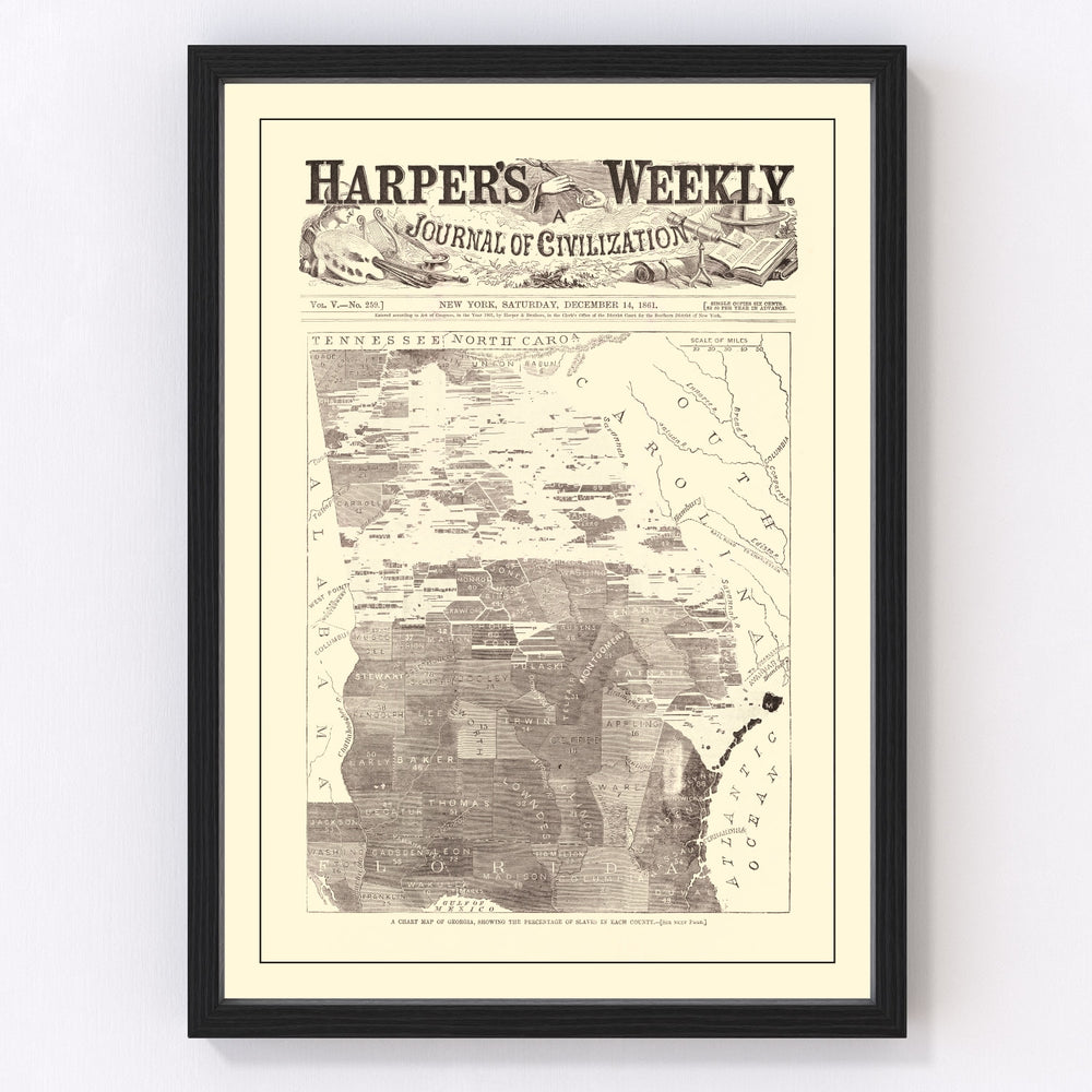 Georgia Vintage Map 1861