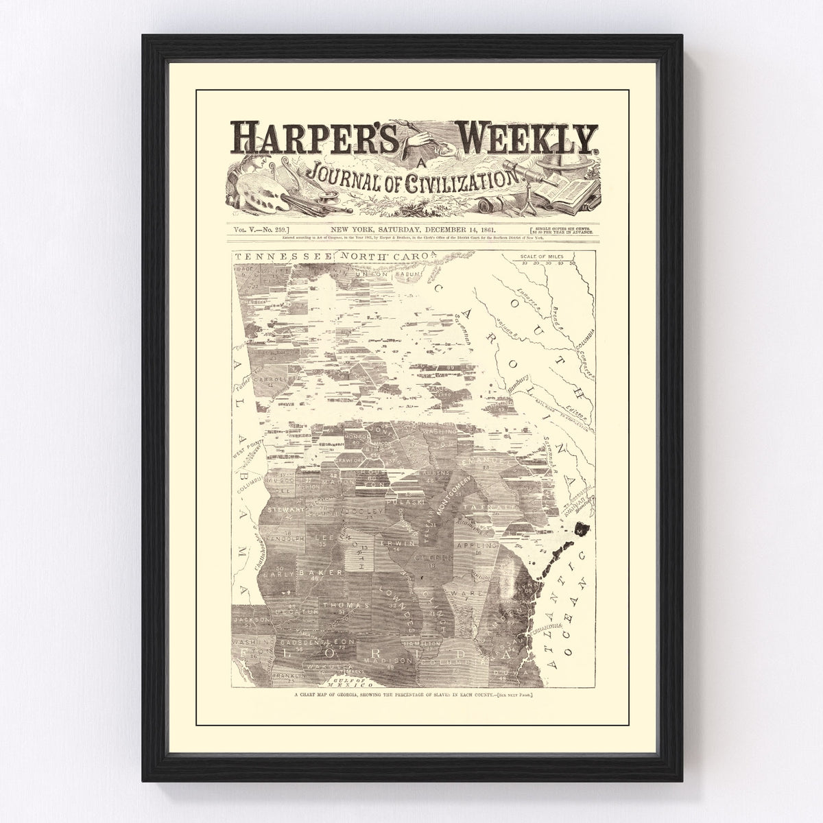 Georgia Vintage Map 1861