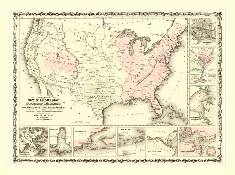 Size comparison using Vintage Military Map of the Southern Harbors 1861