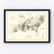 Southern States Vintage Map 1861