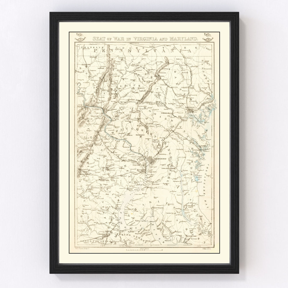 Virginia Vintage Map 1863