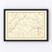 Virginia Vintage Map 1863