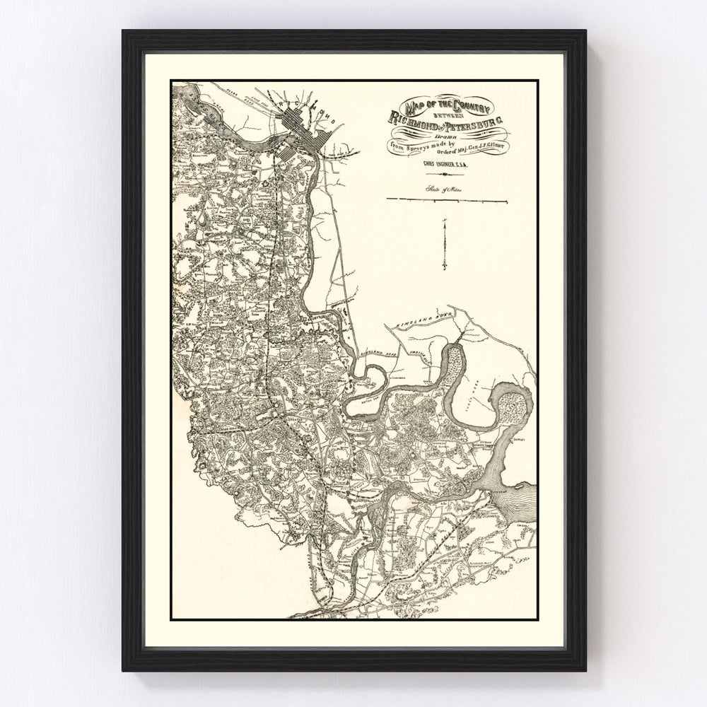 Richmond Vintage Map 1864