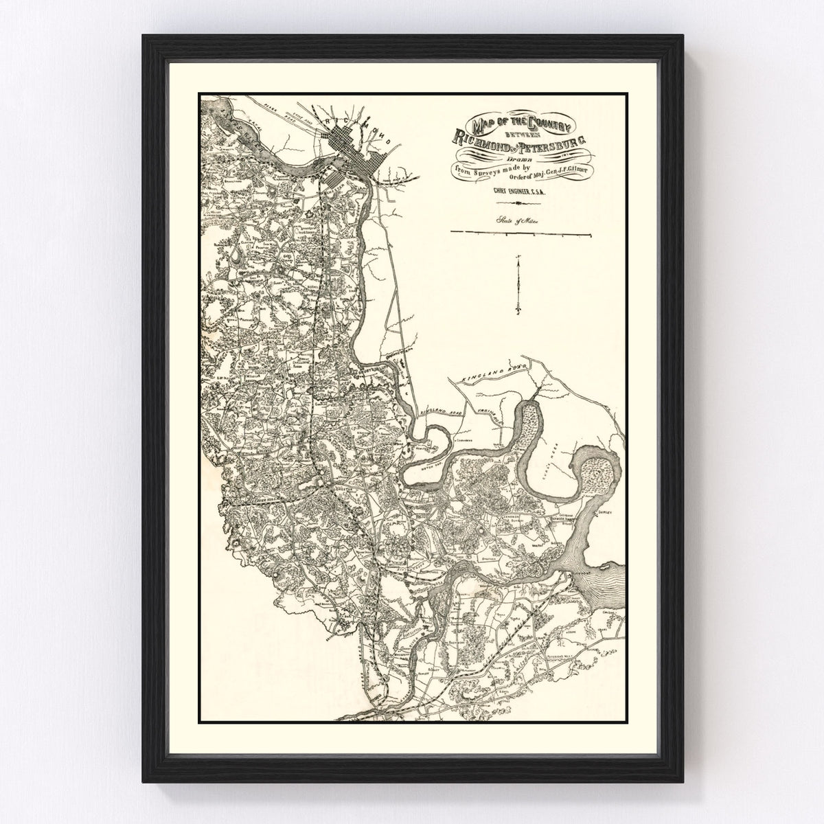 Richmond Vintage Map 1864
