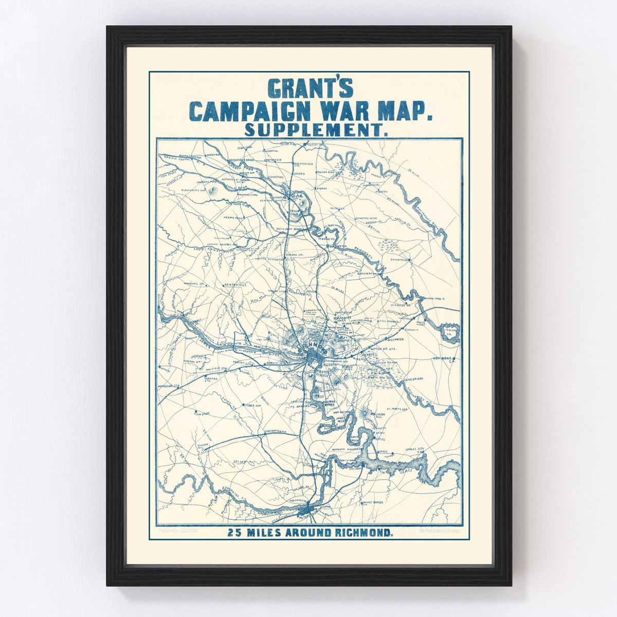 Nashville Battlefields Vintage Map 1866