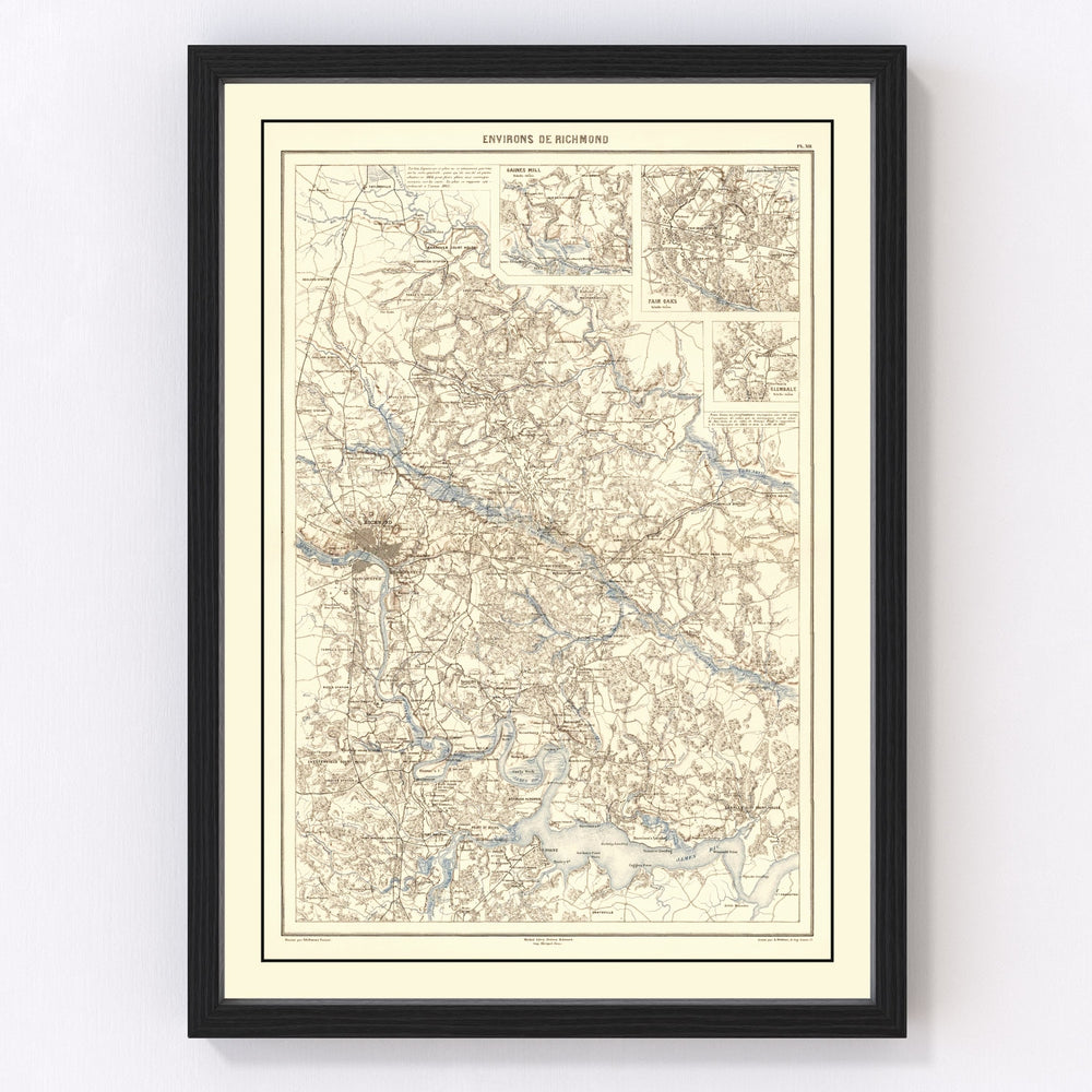 Richmond Vintage Map 1874
