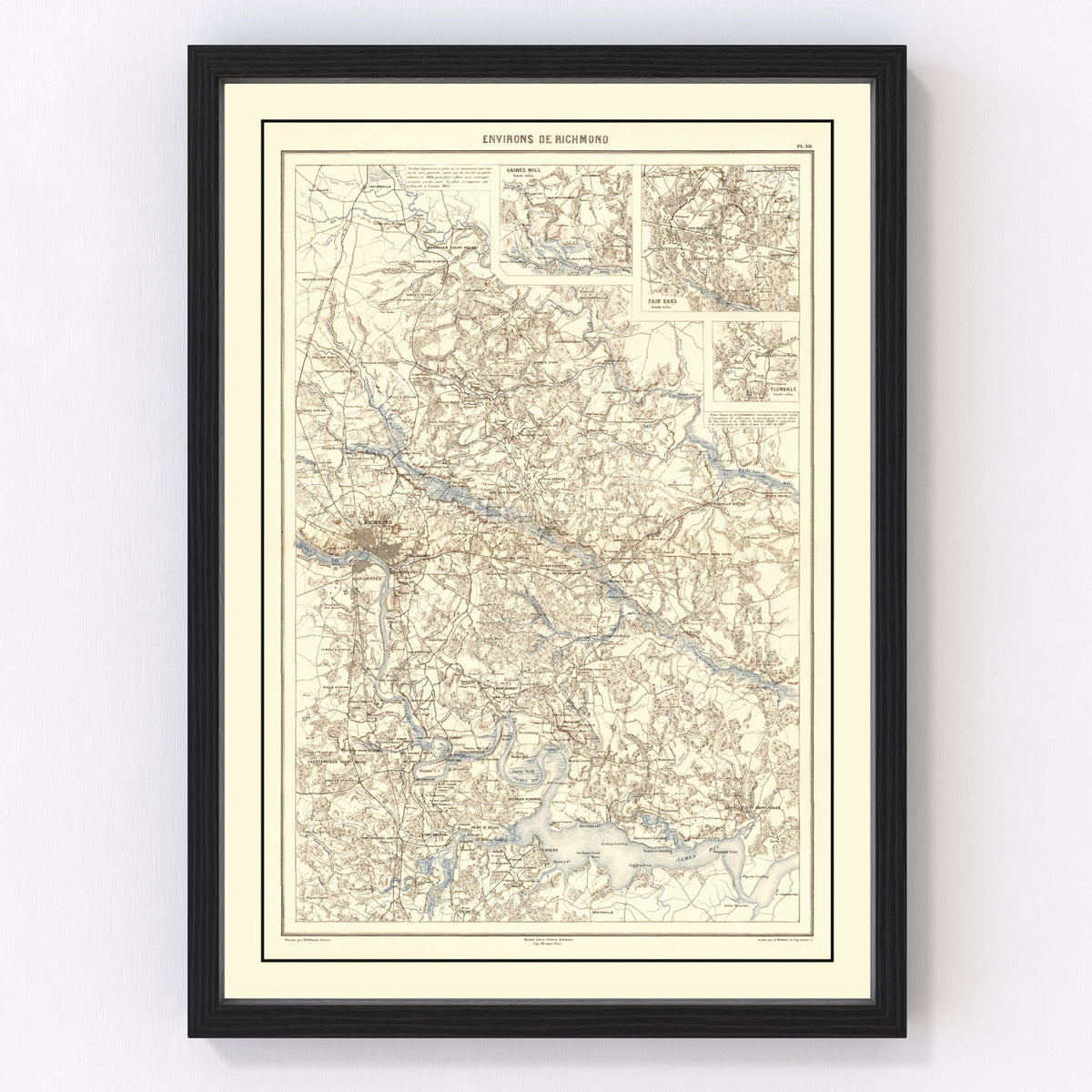 Richmond Vintage Map 1874