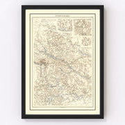 Richmond Vintage Map 1874