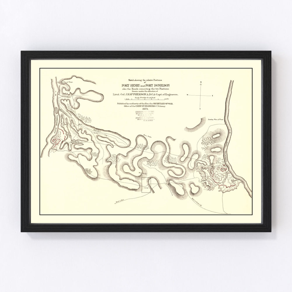 Fort Henry Vintage Map 1875