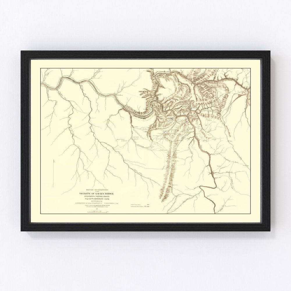 Gauley Bridge Vintage Map 1879