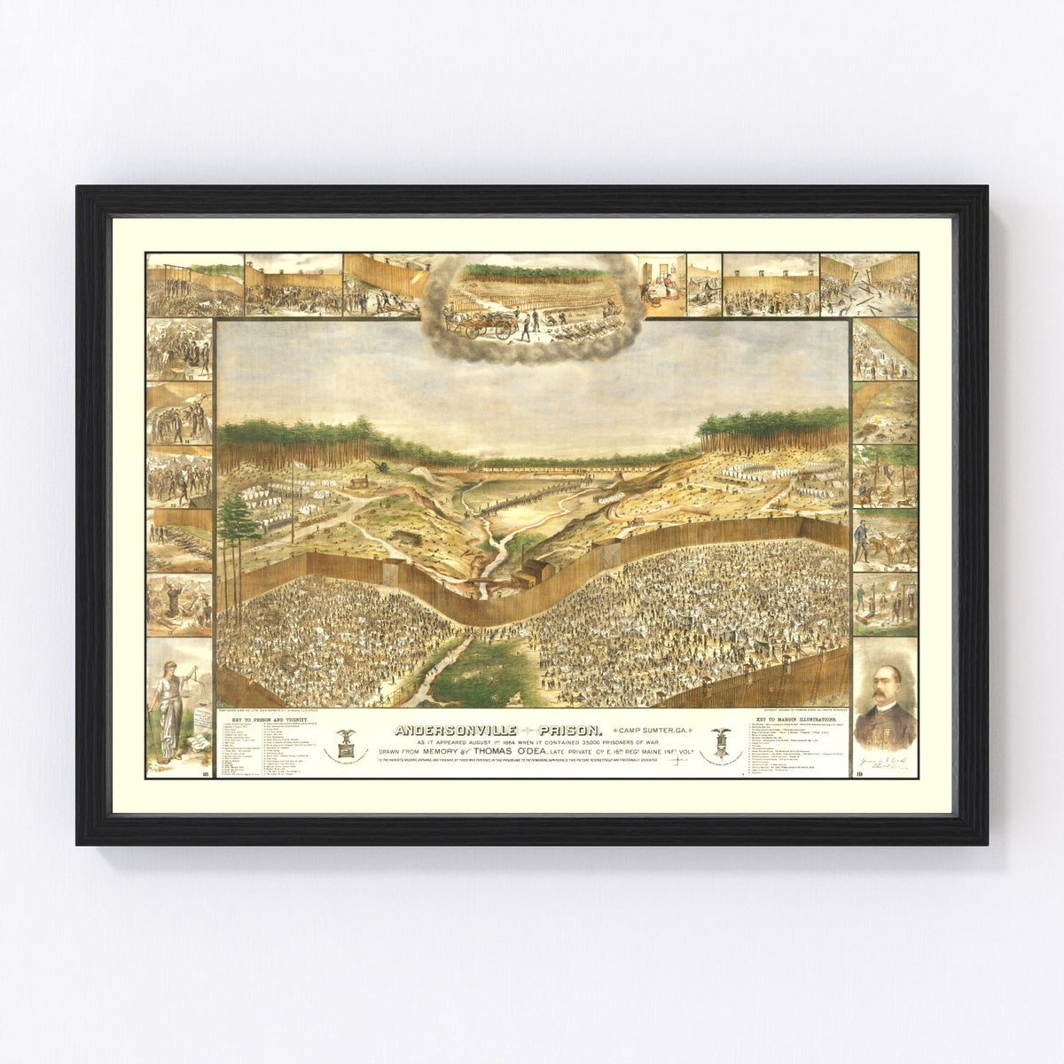 Andersonville Prison Vintage Map 1885