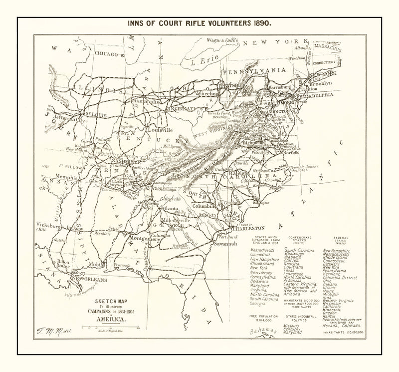 Size comparison using Vintage Inns of Court Rifle Volunteers Map 1890