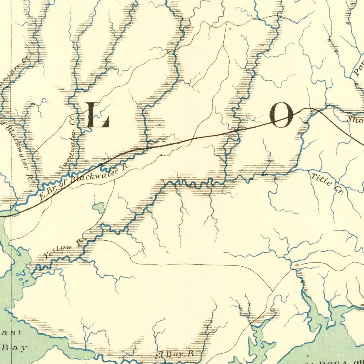 Restored historic details from the 1893 region map of County, Florida
