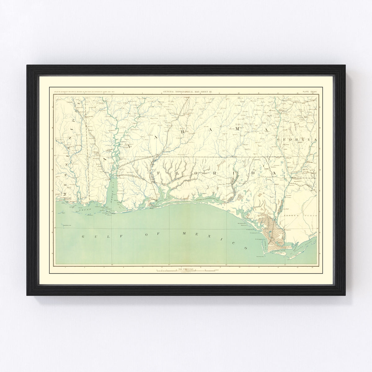 Gulf Coast Vintage Map 1893
