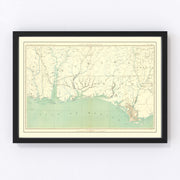 Gulf Coast Vintage Map 1893