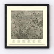 Gettysburg Battlefield Vintage Map 1936