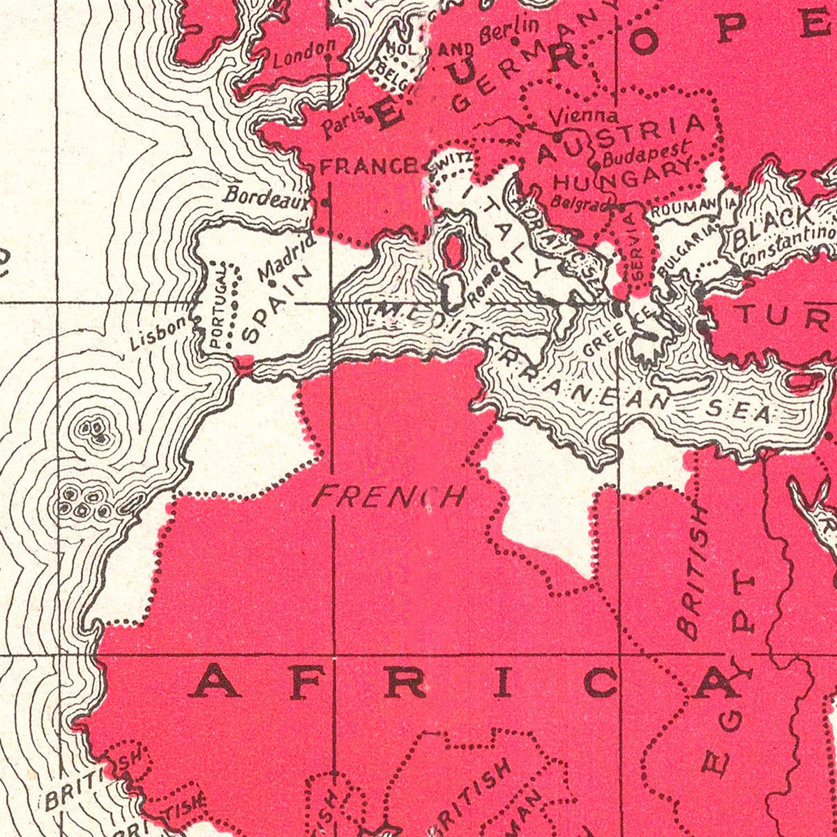 Restored historic details from the 1914 world map of County