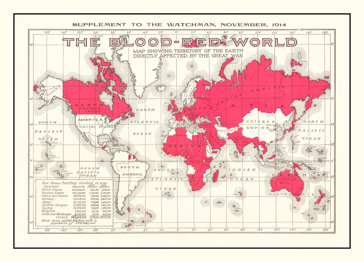 Preview of Vintage World War I United States Map 1914