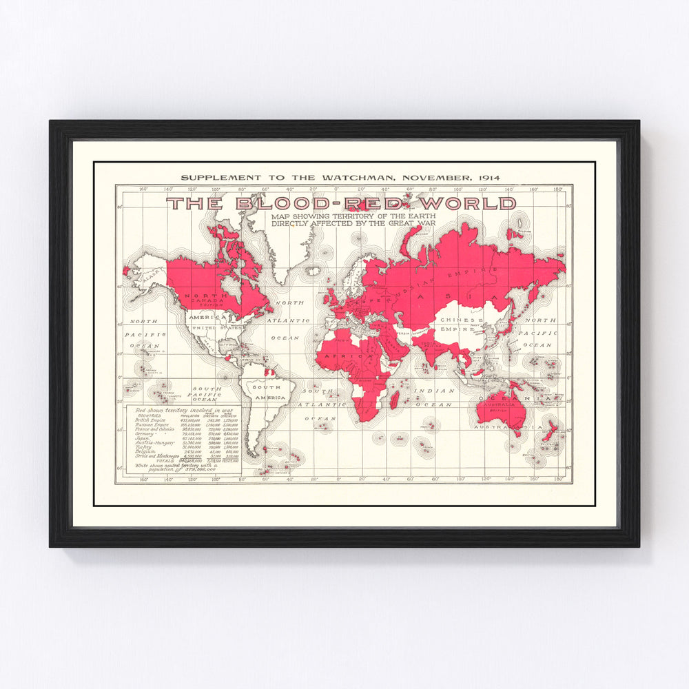 United States Vintage Map 1914