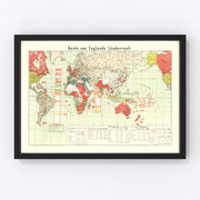 England Vintage Map 1914