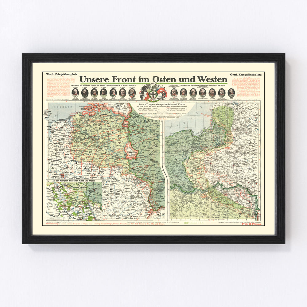 Germany Vintage Map 1915